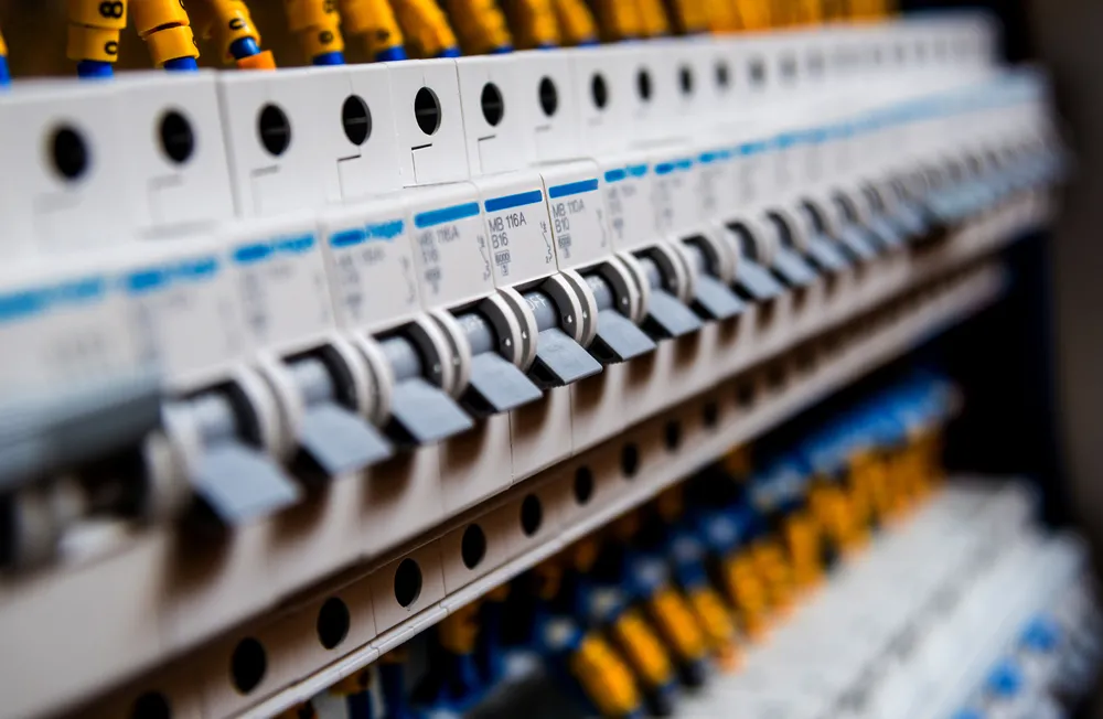 New Hills District switchboard with safety switches, RCDs and a labelled circuit schedule